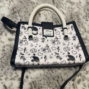 Loungefly Disney Steamboat Willie Mickey Mouse Crossbody Bag Purse